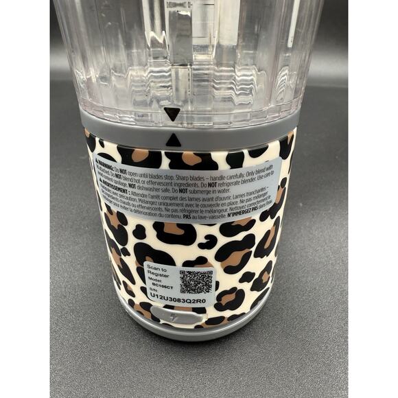 Ninja Blast 18 oz Portable Blender Leopard Print BC105CT - Picture 4 of 5